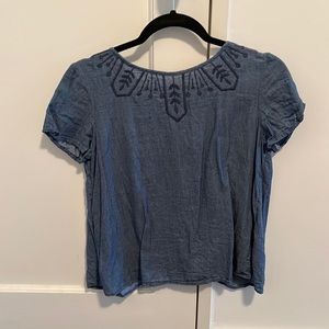 Gap TENCEL denim top with embroidery detail